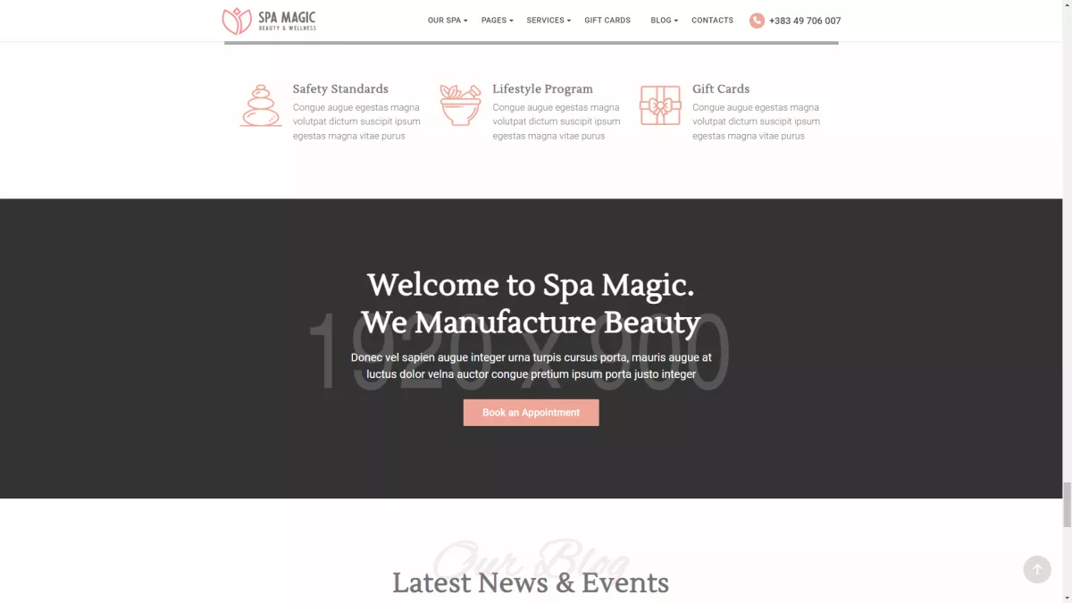 Treatment Salon -  [#Static Website] s7