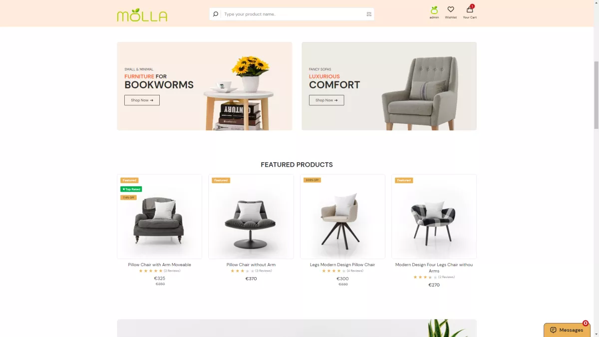 Furnitures e-Commerce ec3