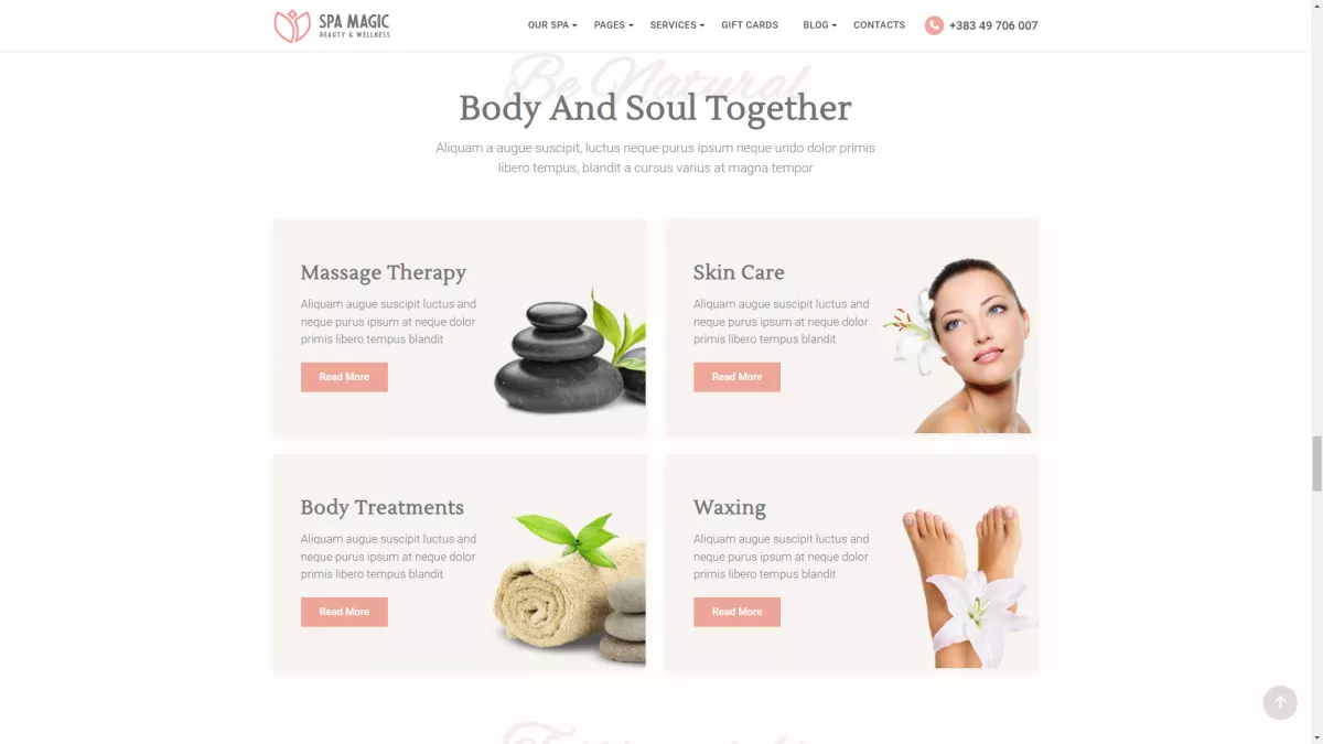 Treatment Salon -  [#Static Website] s7